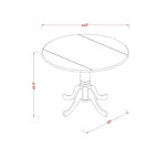East West Furniture 3 Piece Dining Table Set Contains a Round Dining Room Table and 2 Wooden Seat Chairs, Buttermilk & Cherry