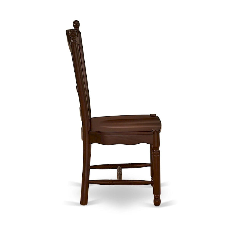 East West Furniture Dining Table Set- a Rectangle Kitchen Table and Dinette Chairs - Mahogany(Pieces Options)
