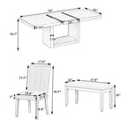 Contemporary 6-Piece 78inch Extendable Pedestal Dining Table Set