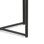 20 Inch Modern Side End Table, Carrara Marble Top, Steel Frame, Smooth Gray