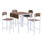 Farmhouse 5-piece Counter Height Drop Leaf Dining Table Set with Dining Chairs for 4