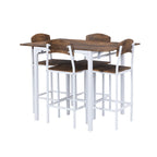 Farmhouse 5-piece Counter Height Drop Leaf Dining Table Set with Dining Chairs for 4