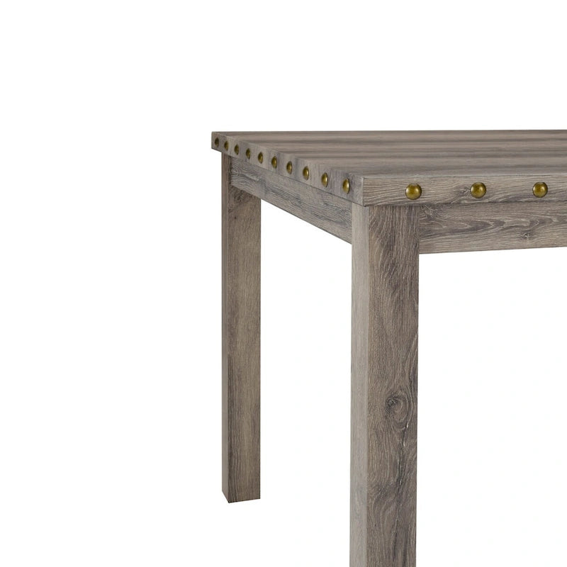 Morden Fort Farmhouse Style 5-piece Square Bar Table Set, 4 Upholstered Counter Stools with Bar Table Dining Set