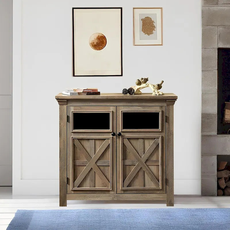 Roomfitters 2 Doors Cabinet Large Buffet Sideboard Cabinet, Bar Wine Cabinet, Coffee Bar Wine Bar Storage Cabinet