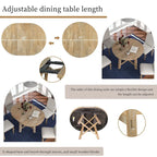 Farmhouse Round Extendable Dining Table with 16 Leaf Wood Kitchen Table