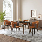 Art Leon Bentwood and PU Swivel Dining Chairs (Set of 2)