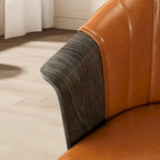Art Leon Bentwood and PU Swivel Dining Chairs (Set of 2)