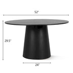 52 Solid Oak Round Pedestal Dining Table