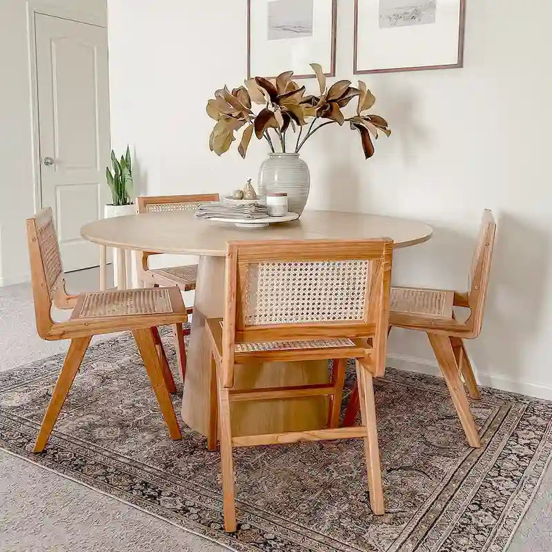 52 Solid Oak Round Pedestal Dining Table