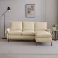 Modern Faux Leather L-Shaped Sofa with Reversible Chaise Lounge