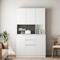 74Kitchen Pantry Cabinet with Charging Station,Freestanding Buffet Cupboards Sideboard with Drawer,with Microwave Stand