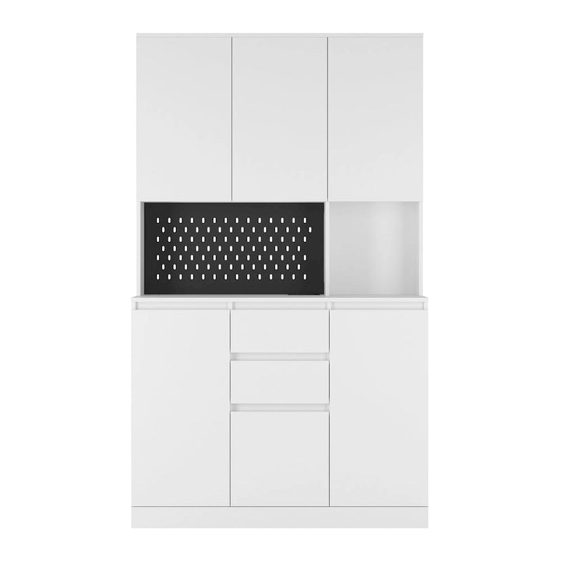 74Kitchen Pantry Cabinet with Charging Station,Freestanding Buffet Cupboards Sideboard with Drawer,with Microwave Stand