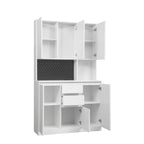74Kitchen Pantry Cabinet with Charging Station,Freestanding Buffet Cupboards Sideboard with Drawer,with Microwave Stand