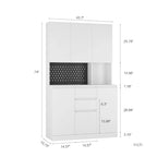 74Kitchen Pantry Cabinet with Charging Station,Freestanding Buffet Cupboards Sideboard with Drawer,with Microwave Stand