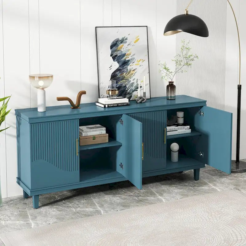 Modern 4-Door Storage Cabinet Sideboard Buffets for Living Room Bedroom and Kitchen