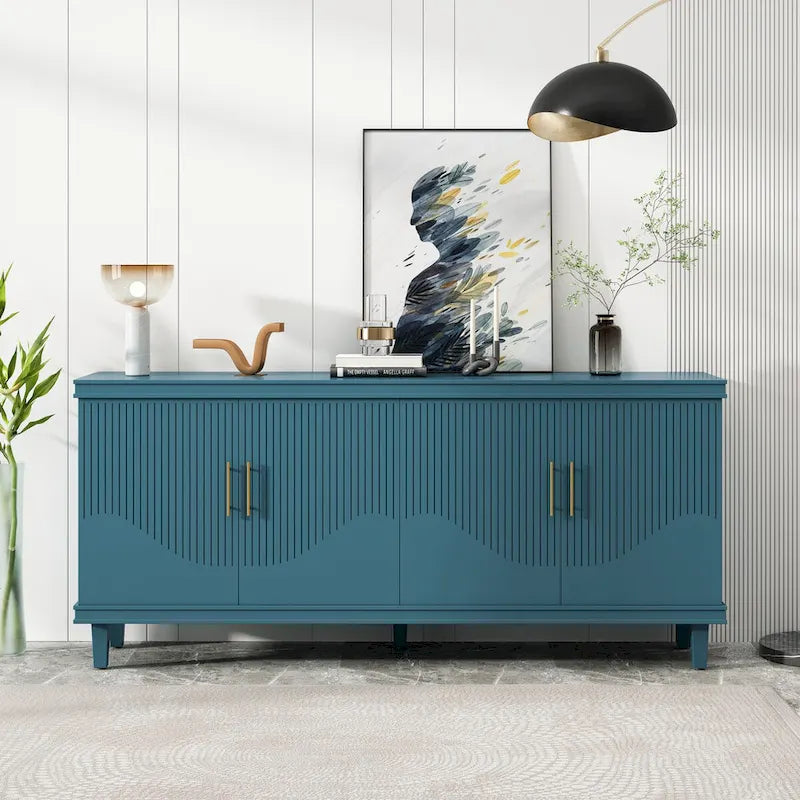 Modern 4-Door Storage Cabinet Sideboard Buffets for Living Room Bedroom and Kitchen