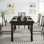 62-in Wood Dining Table for 4-6 People, Farmhouse Large Rectangle Kitchen Table