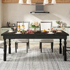 62-in Wood Dining Table for 4-6 People, Farmhouse Large Rectangle Kitchen Table