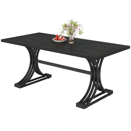 63 Modern Dining Table with Trestles Legs for Kitchen Dining Room