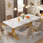 63 Modern Dining Table with Trestles Legs for Kitchen Dining Room
