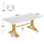 63 Modern Dining Table with Trestles Legs for Kitchen Dining Room