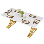 63 Modern Dining Table with Trestles Legs for Kitchen Dining Room
