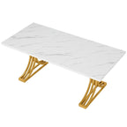 63 Modern Dining Table with Trestles Legs for Kitchen Dining Room
