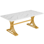 63 Modern Dining Table with Trestles Legs for Kitchen Dining Room