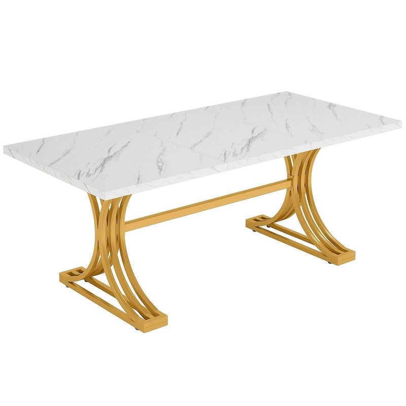63 Modern Dining Table with Trestles Legs for Kitchen Dining Room