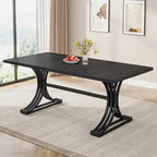 63 Modern Dining Table with Trestles Legs for Kitchen Dining Room