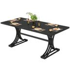 63 Modern Dining Table with Trestles Legs for Kitchen Dining Room