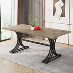 63 Modern Dining Table with Trestles Legs for Kitchen Dining Room