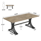 63 Modern Dining Table with Trestles Legs for Kitchen Dining Room