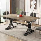 63 Modern Dining Table with Trestles Legs for Kitchen Dining Room
