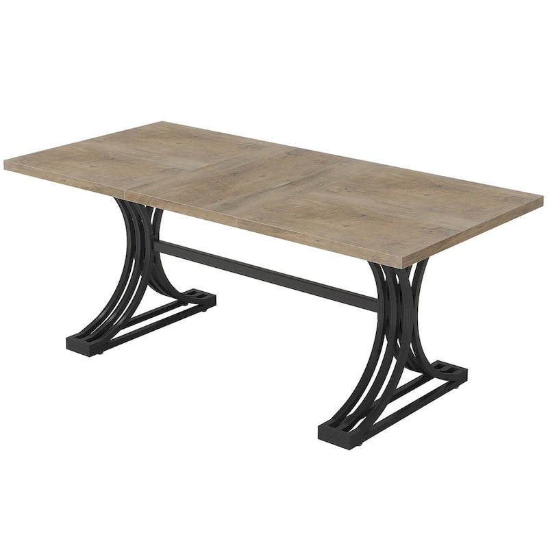 63 Modern Dining Table with Trestles Legs for Kitchen Dining Room