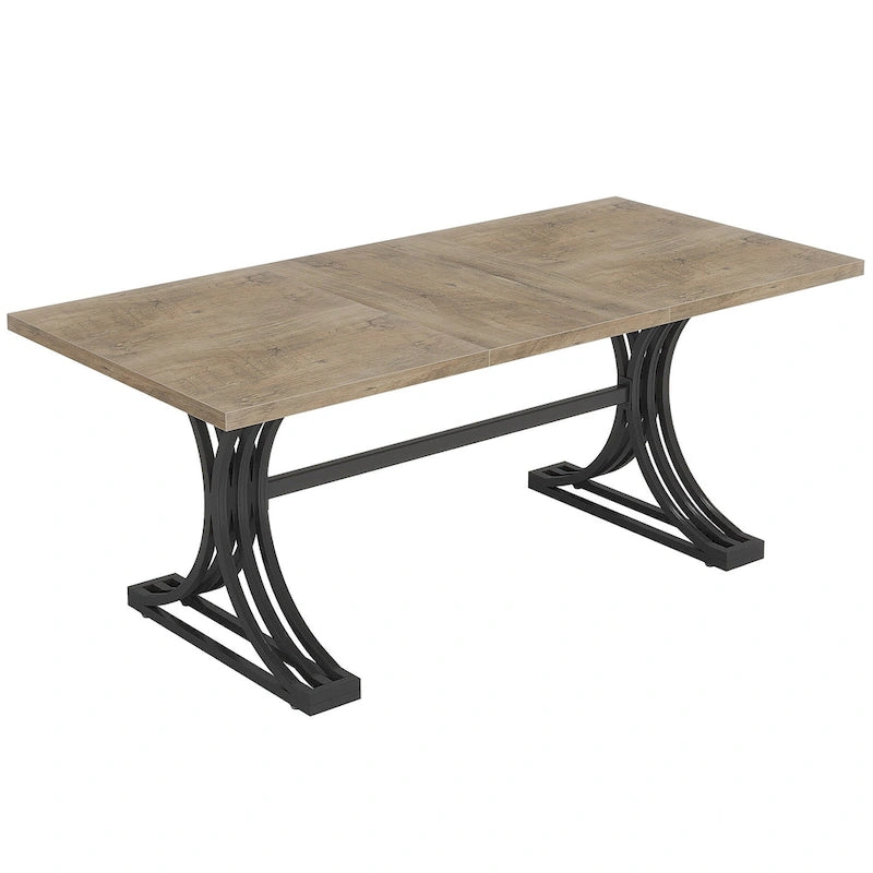 63 Modern Dining Table with Trestles Legs for Kitchen Dining Room