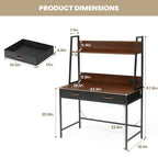 Computer Desk Home Office Desk with Power Outlet Study Writing Table