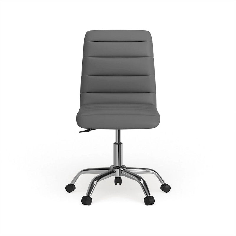 Ripple Armless Mid Back Vinyl Office Chair