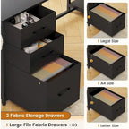 L Shaped Computer Desk 58 Office Desk with 3 Drawers and Bookshelf