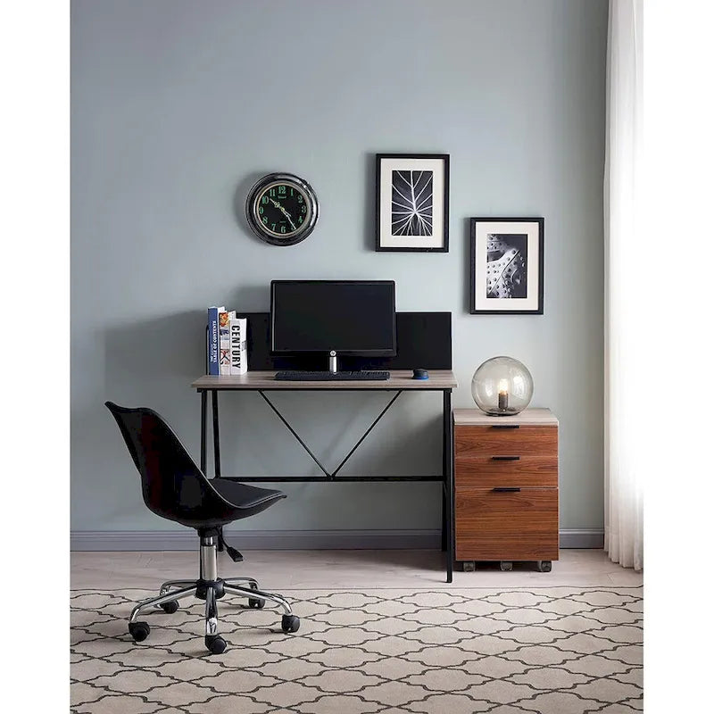 JJS 3 Drawer Rolling Wood File Cabinet with Locking Wheels for A4 or Letter Size