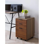 JJS 3 Drawer Rolling Wood File Cabinet with Locking Wheels for A4 or Letter Size