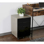 JJS 3 Drawer Rolling Wood File Cabinet with Locking Wheels for A4 or Letter Size