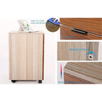 JJS 3 Drawer Rolling Wood File Cabinet with Locking Wheels for A4 or Letter Size