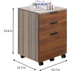 JJS 3 Drawer Rolling Wood File Cabinet with Locking Wheels for A4 or Letter Size