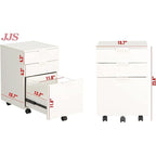JJS 3 Drawer Rolling Wood File Cabinet with Locking Wheels for A4 or Letter Size