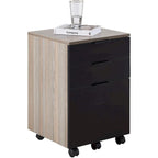 JJS 3 Drawer Rolling Wood File Cabinet with Locking Wheels for A4 or Letter Size