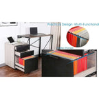 JJS 3 Drawer Rolling Wood File Cabinet with Locking Wheels for A4 or Letter Size