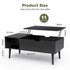 Lift Top Coffee Storage Wood Tables with Hidden Compartment Small Dining Desk for Home Living Room Office