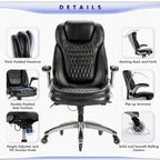 Ergonomic Executive Swivel Rolling Home Office Chair with Padded Flip-up Arms, Adjustable Tilt Lock for Adult Working Study