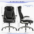 Ergonomic Executive Swivel Rolling Home Office Chair with Padded Flip-up Arms, Adjustable Tilt Lock for Adult Working Study
